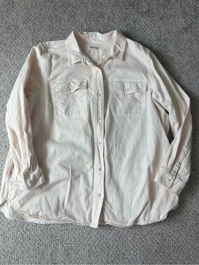 Madewell Work Shirt Button Down Cotton Off White Cream Western 2X